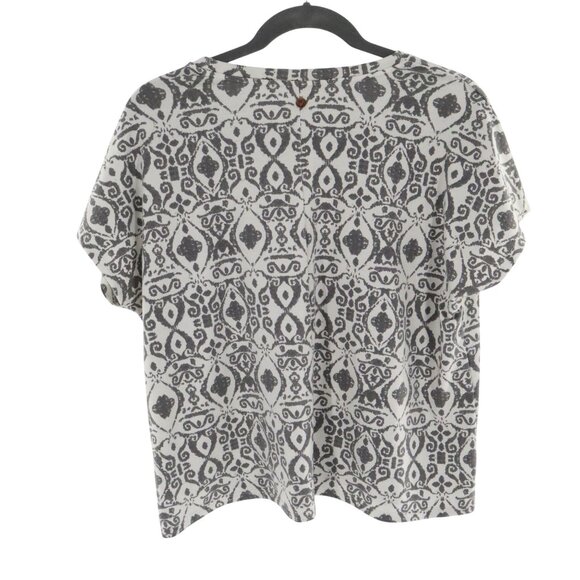 Livi Active Top Womens 20 White Normcore Boho Ikat Relaxed Casual Lounge Wear - Picture 3 of 14